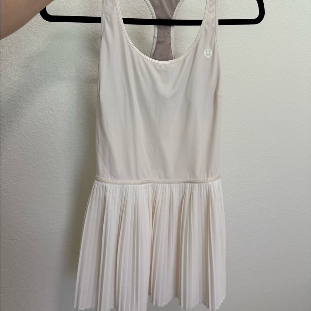 Lululemon White Pleated Tennis Dress